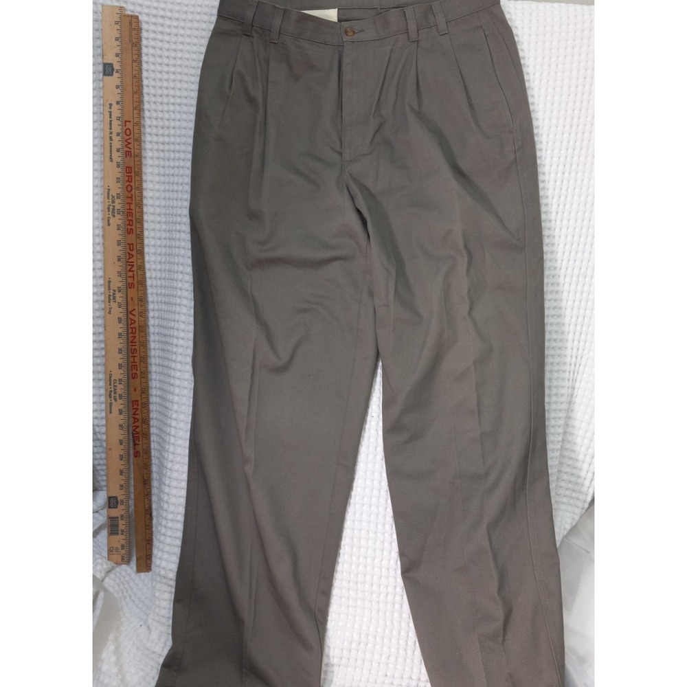 Jos. A. Bank Tailored Fit Chino Pants Mens 36x32 Gray Straight Leg 100% COTTON